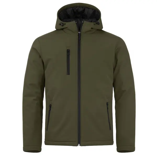 Clique topattu hupullinen softshell -takki