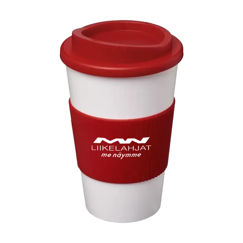 Take away -muki yrityksen logolla